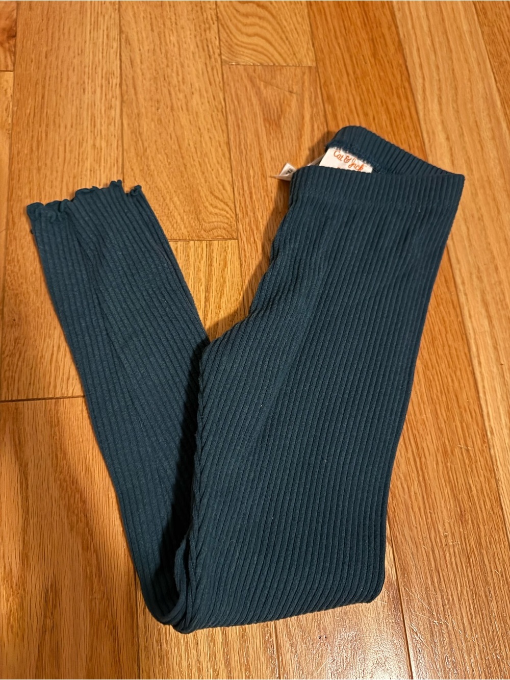 Cat & Jack Ribbed Dark Teal Leggings